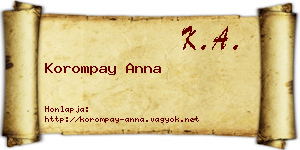 Korompay Anna névjegykártya