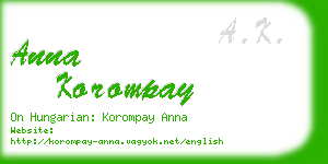 anna korompay business card
